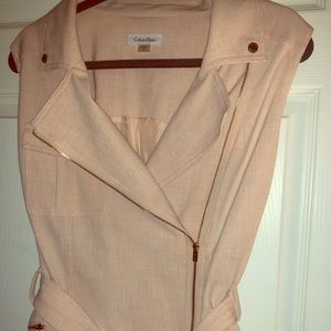 Blush Calvin Klein Cross Dyed Lux Moto Dress
